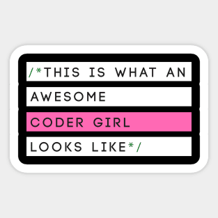 This is What an Awesome Coder Girl Looks Like T-shirt Gift Sticker